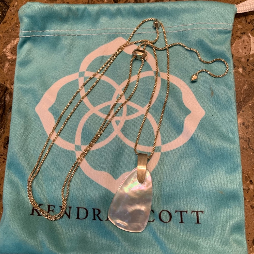 Kendra Scott Gold Long Necklace in Ivory Pearl
